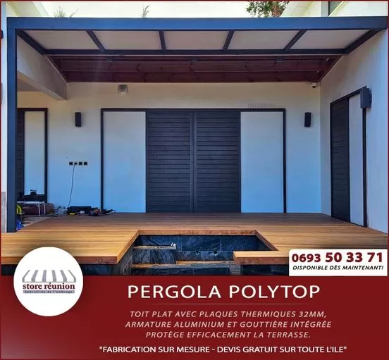 Pose et installation de Pergolas Polytop à La Réunion, Saint-Pierre, Store Réunion