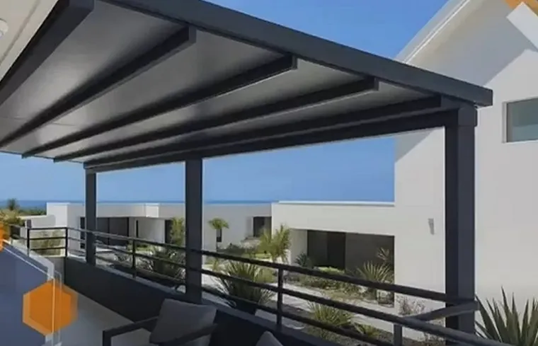 Pose d'une pergola rétractable dans une maison à Saint-Louis, La Réunion, Saint-Pierre, Store Réunion